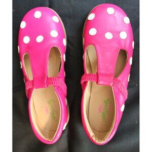 Lolly Wolly Doodle Pink Polka Dot Girls Mary Janes sz 2 Leather Shoes T-Strap